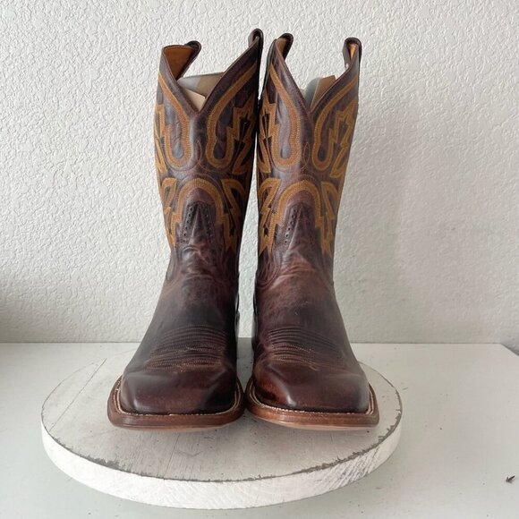 NEW Rod Patrick Mens Cowboy Boots 14.5A Perro Loco Brown Western Square Toe - Picture 5 of 13